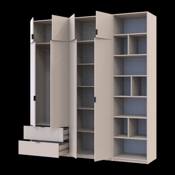 Шафа для одягу з етажеркою Doros Лукас Кашемір 4 ДСП 220х50х240 (42005927) 42005927 фото