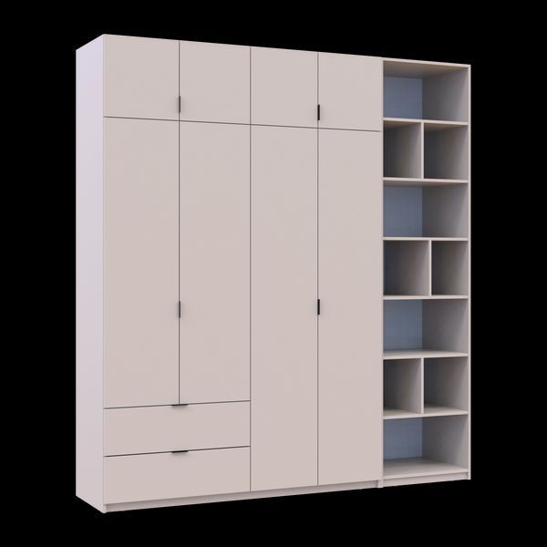 Шафа для одягу з етажеркою Doros Лукас Кашемір 4 ДСП 220х50х240 (42005927) 42005927 фото