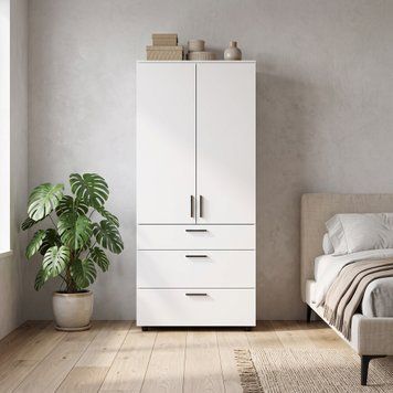 Шафа для одягу Doros Торн Білий 2 ДСП/3Ш (полиці) 90х51.6х200 (44900438) 44900438 фото
