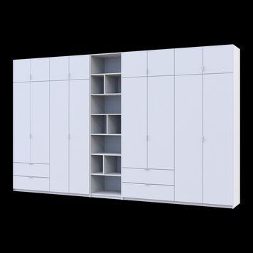 Шафа для одягу з етажеркою Doros Лукас Білий 4+4 ДСП 400х50х240 (42005905) 42005905 фото