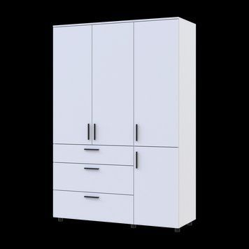 Шафа для одягу Doros Торн Білий 3 ДСП/3Ш (полиці) 135х51.6х200 (44900486) 44900486 фото