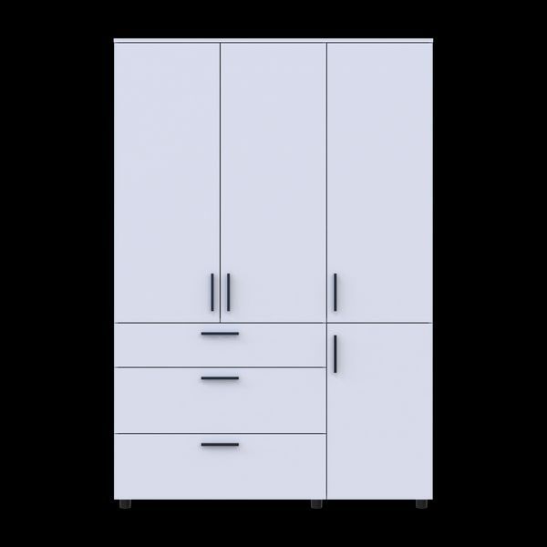 Шафа для одягу Doros Торн Білий 3 ДСП/3Ш (полиці) 135х51.6х200 (44900486) 44900486 фото