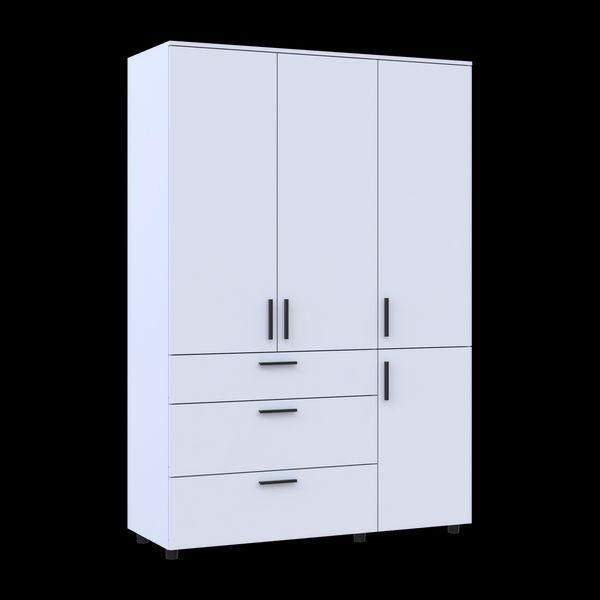 Шафа для одягу Doros Торн Білий 3 ДСП/3Ш (полиці) 135х51.6х200 (44900486) 44900486 фото