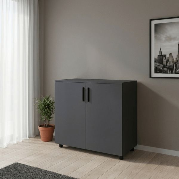 Комод Doros Торн Антрацит 2 ДСП 90х51.6х80 (41510149) 41510149 фото