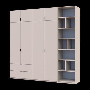 Шафа для одягу з етажеркою Doros Лукас Кашемір 4 ДСП 240х50х240 (42005928) 42005928 фото