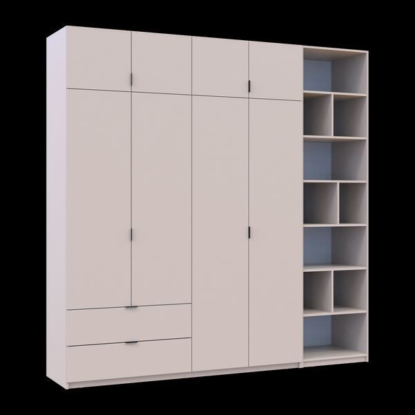 Шкаф для одежды с этажеркой Doros Лукас Кашемир 4 ДСП 240х50х240 (42005928) 42005928 фото