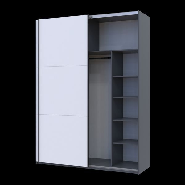 Шафа купе Doros G-Caiser Антрацит/Білий 2 ДСП / 3 частини 180х60х240 (42005863) 42005863 фото
