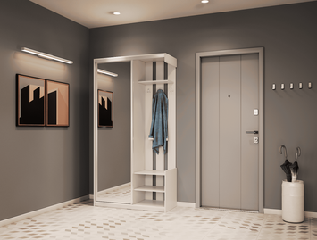 Прихожая Doros City One Door Белый 1 Зеркало 110х45х210 (44900058) 44900058 фото