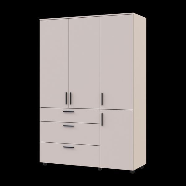 Шафа для одягу Doros Торн Кашемір 3 ДСП/3Ш (полиці) 135х51.6х200 (44900498) 44900498 фото