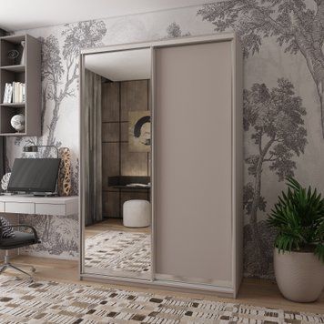 Шафа купе Doros Сіті Лайт Кашемір 1 ДСП / 1 дзеркало 120х60х225 (80736335) 80736335 фото