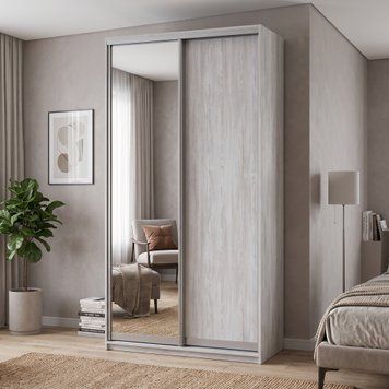 Шафа купе Doros Сіті Лайт Сосна Натті 1 ДСП / 1 дзеркало 120х45х225 (80736500) 80736500 фото