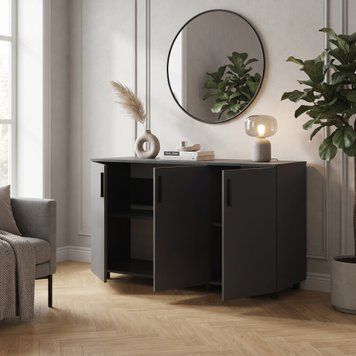 Комод Doros Торн Антрацит 3 ДСП 135х51.6х80 (41510173) 41510173 фото