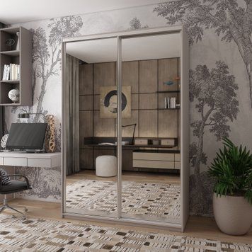 Шафа купе Doros Сіті Лайт Кашемір 2 Дзеркала 150х60х225 (80736359) 80736359 фото