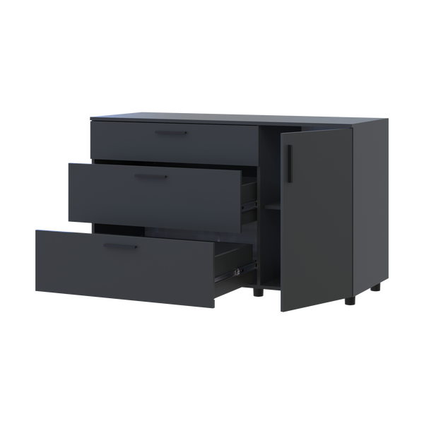 Комод Doros Торн Антрацит 3Ш/1Д 135х51.6х80 (41510185) 41510185 фото
