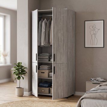 Шкаф для одежды Doros Торн Сосна Натти 2 ДСП (штанга) 90х51,6х200 (44900431) 44900431 фото