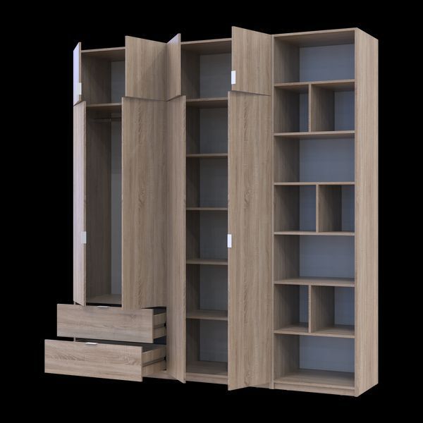 Шкаф для одежды с этажеркой Doros Лукас Дуб сонома 4 ДСП 220х50х240 (42005945) 42005945 фото