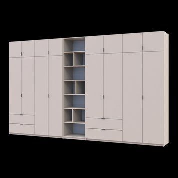 Шафа для одягу з етажеркою Doros Лукас Кашемір 4+4 ДСП 400х50х240 (42005941) 42005941 фото