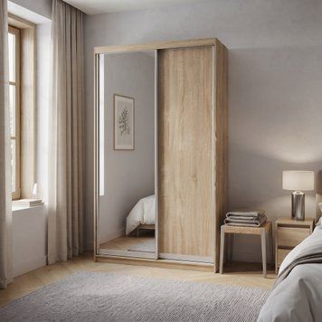 Шафа купе Doros Сіті Лайт Дуб Cонома 1 ДСП / 1 Дзеркало 120х45х225 (42002033) 42002033 фото