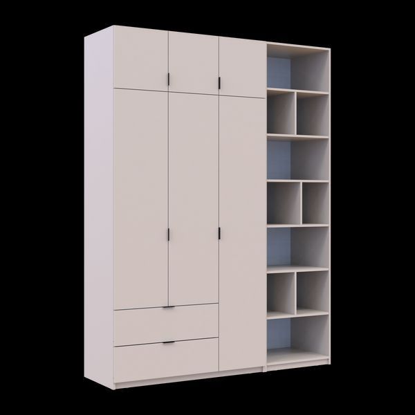 Шкаф для одежды с этажеркой Doros Лукас Кашемир 3 ДСП 180х50х240 (42005925) 42005925 фото