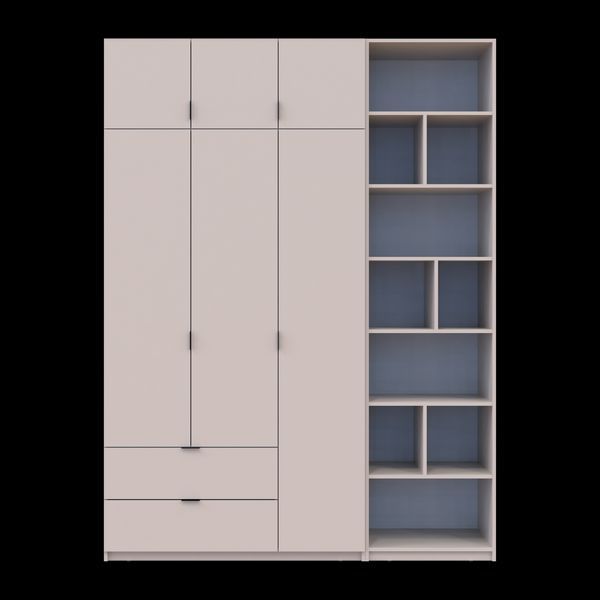 Шкаф для одежды с этажеркой Doros Лукас Кашемир 3 ДСП 180х50х240 (42005925) 42005925 фото