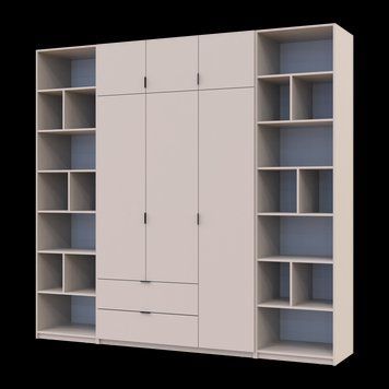 Шафа для одягу з 2 етажерками Doros Лукас Кашемір 3 ДСП 255х50х240 (42005930) 42005930 фото