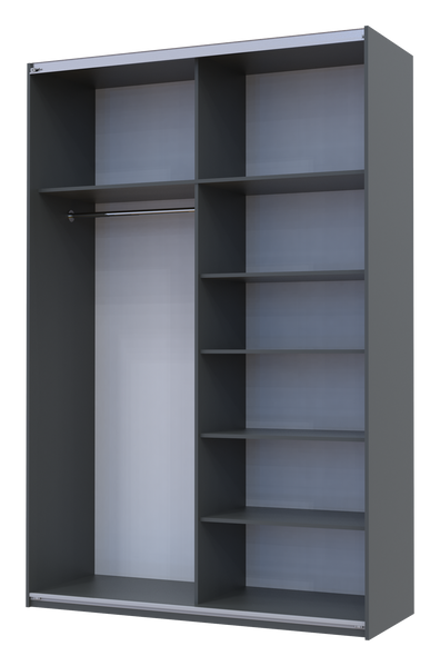 Шкаф купе Doros G-Caiser Антрацит 2 Зеркала / 3 части 160х60х240 (42005409) 42005409 фото