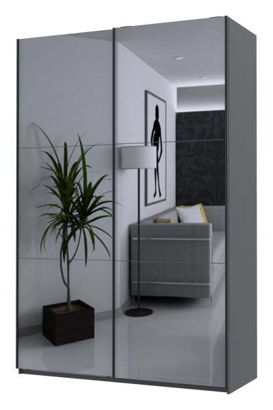 Шкаф купе Doros G-Caiser Антрацит 2 Зеркала / 3 части 160х60х240 (42005409) 42005409 фото
