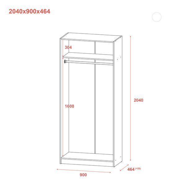 Шкаф для одежды Doros Промо Антрацит 2 ДСП 90х48х204 44900523 44900523 фото