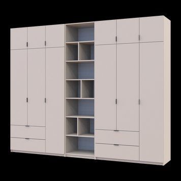 Шафа для одягу з етажеркою Doros Лукас Кашемір 3+3 ДСП 300х50х240 (42005933) 42005933 фото