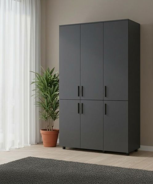 Шафа для одягу Doros Торн Антрацит 3 ДСП (штанга) 135х51.6х200 (44900491) 44900491 фото