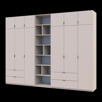 Шафа для одягу з етажеркою Doros Лукас Кашемір 3+3 ДСП 330х50х240 (42005935) 42005935 фото