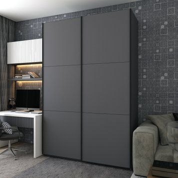 Шафа купе Doros G-Caiser Антрацит/Антрацит 2 ДСП / 3 частини 160х60х240 (42005412) 42005412 фото