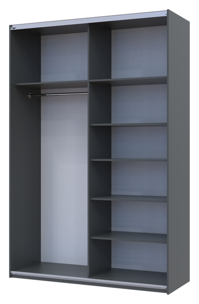 Шкаф купе Doros G-Caiser Антрацит/Антрацит 2 ДСП / 3 части 160х60х240 (42005412) 42005412 фото
