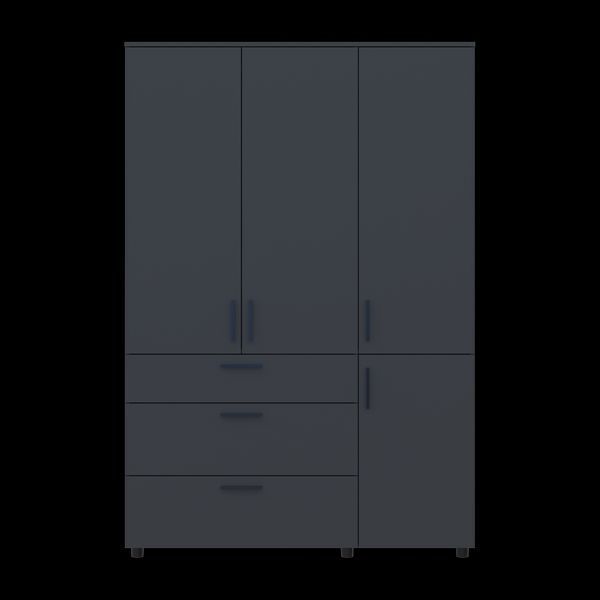 Шафа для одягу Doros Торн Антрацит 3 ДСП/3Ш (полиці) 135х51.6х200 (44900494) 44900494 фото