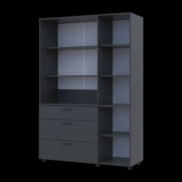 Шкаф для одежды Doros Торн Антрацит 3 ДСП/3Ш (полки) 135х51,6х200 (44900494) 44900494 фото