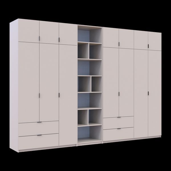 Шафа для одягу з етажеркою Doros Лукас Кашемір 3+4 ДСП 340х50х240 (42005936) 42005936 фото