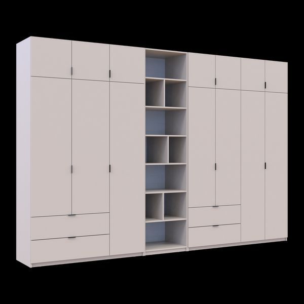 Шафа для одягу з етажеркою Doros Лукас Кашемір 3+4 ДСП 355х50х240 (42005937) 42005937 фото