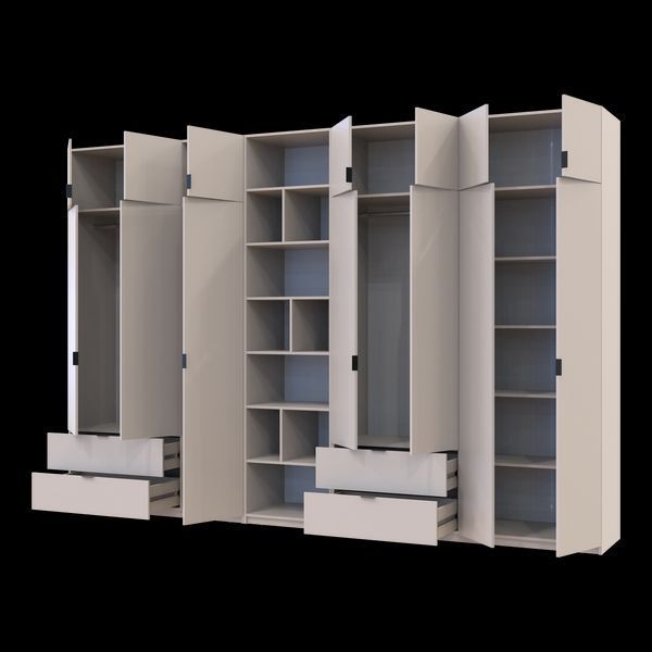 Шафа для одягу з етажеркою Doros Лукас Кашемір 3+4 ДСП 355х50х240 (42005937) 42005937 фото