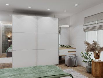 Шафа купе Doros G-Caiser Антрацит/Білий 2 ДСП / 3 частини 220х60х240 (42005416) 42005416 фото